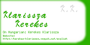 klarissza kerekes business card